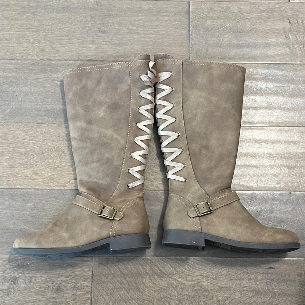 Girls Tan Knee-High Boots